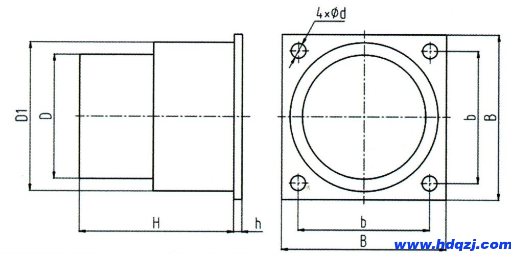 ZLB復(fù)合型緩沖器外形尺寸圖 ZLB復(fù)合型緩沖器外形尺寸圖