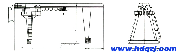 MH型5~10噸電動葫蘆門式起重機 MH型5~10噸電動葫蘆門式起重機