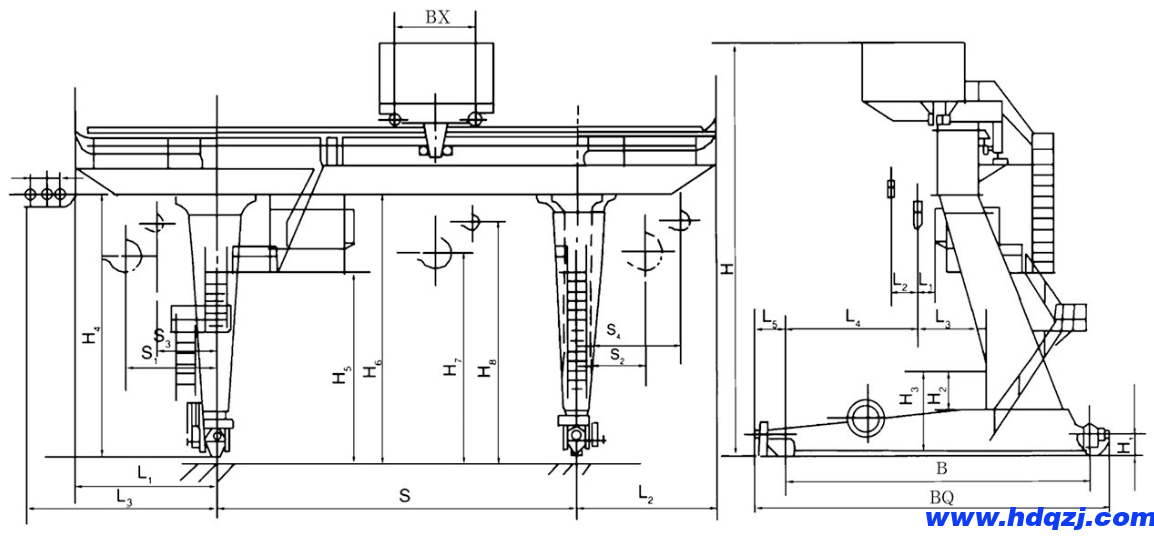 MDG型吊鉤門式起重機(jī) MDG型吊鉤門式起重機(jī)